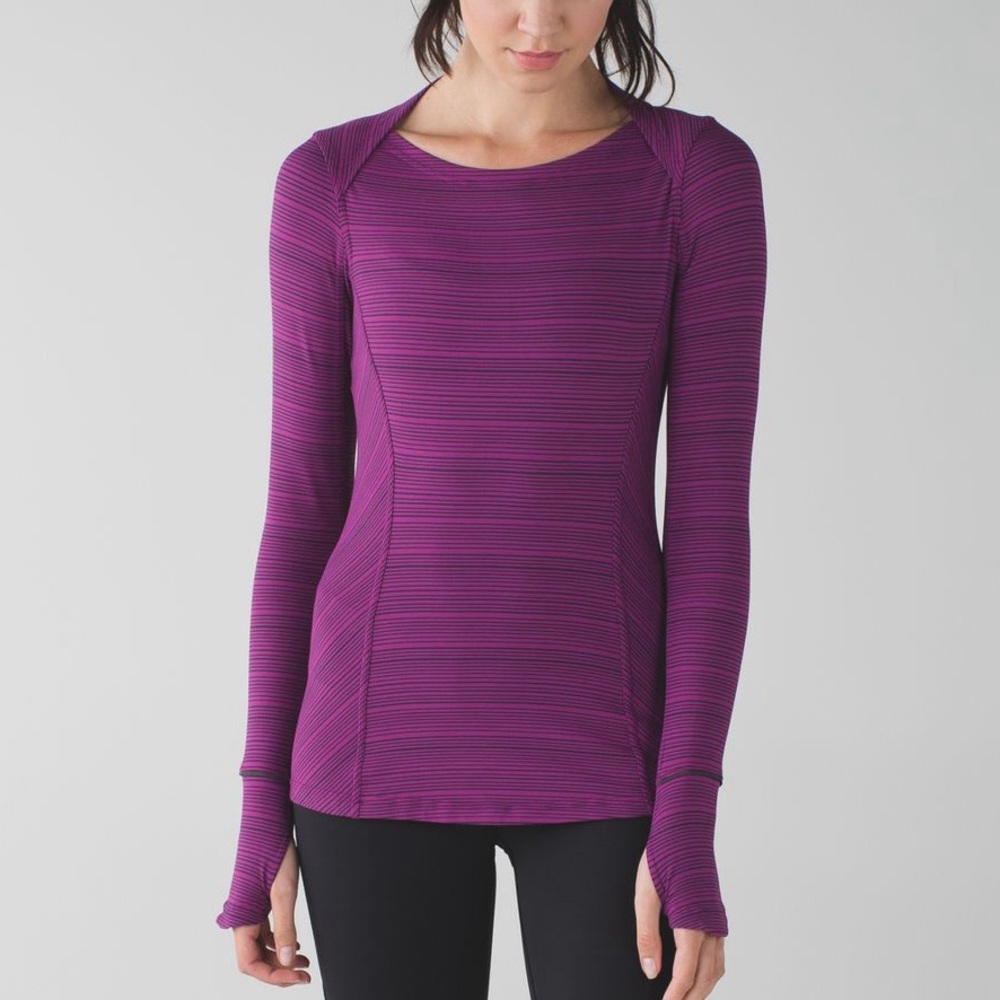 Lululemon Kanto Catch Me Long Sleeve
Kanto Stripe Regal Plum Naval Blue